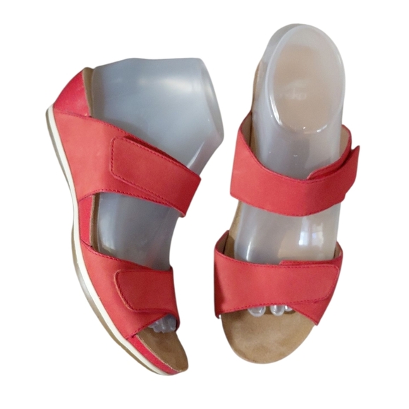 Dansko Vienna Red Double Strap Comfort Sandal Slide Size 8 - Picture 2 of 10